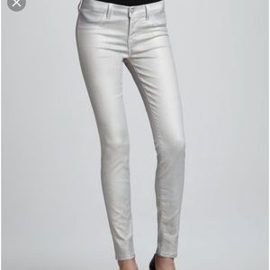 J Brand Metallic Mid Rise Skinny Jegging Sz 25